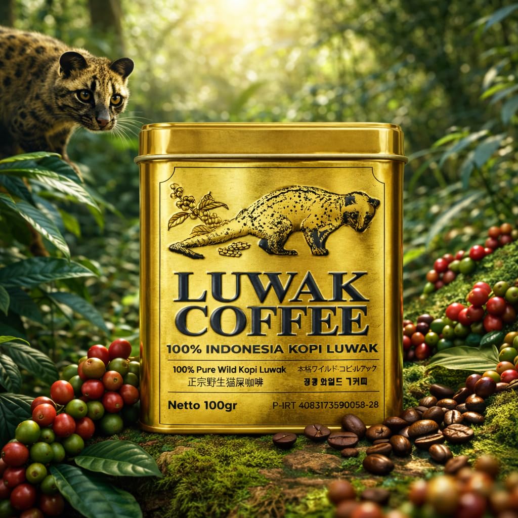Worcas Luwak Coffee Premium Wild Kopi Luwak (Golden) Ground Coffee